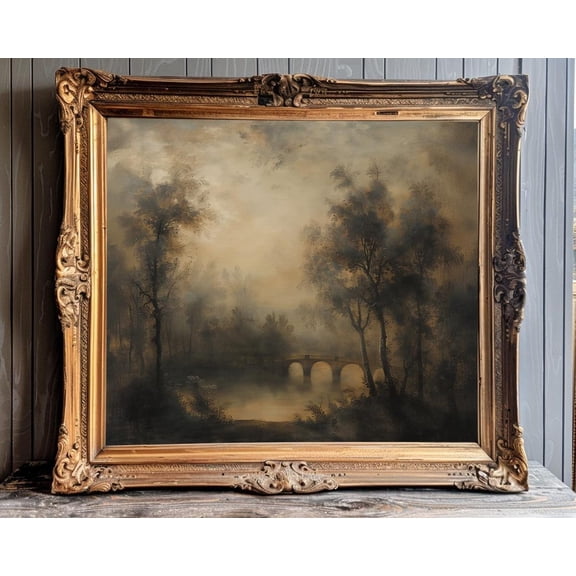 Moody Bridge Wall Art Dark Academia Decor Dark Cottagecore Cottagecore Wall Decor For Bathroom Wall Art Moody Entryway, 12x18 UNFRAMED