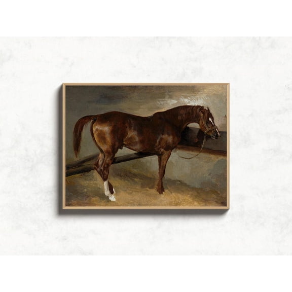 Moody Brown Horse Wall Art, Rustic Equestrian Vintage Horse Art Poster, Dark Academia Victorian Farmhouse Cottage Core Decor, Unframed Poster Size 8x12