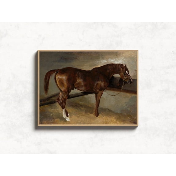 Moody Brown Horse Wall Art, Rustic Equestrian Vintage Horse Art Poster, Dark Academia Victorian Farmhouse Cottage Core Decor391, Unframed Poster Size 8x12