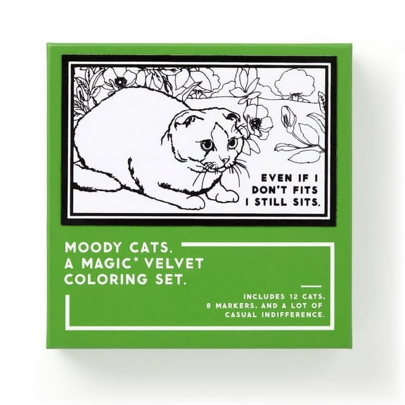 Moody Cats Magic Velvet Coloring Set, (Hardcover)