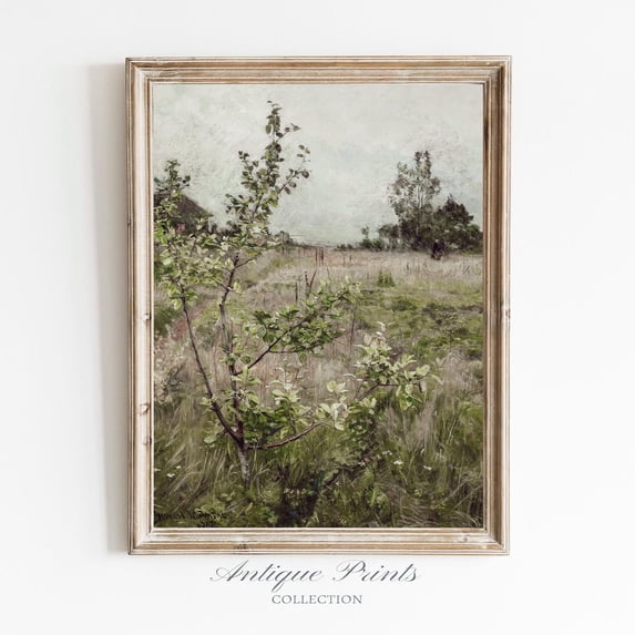 Moody Country Vintage, Trees Antique Vertical Wall Art, Cottage Wall Decor, Nature Landscape Wall Art, Home Decor #274, 24x36 UNFRAMED