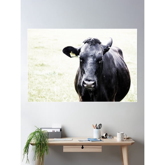 Moody Cow Poster Wall Art, Modern Wall Decor For Living Room Bedroom, 12x18 UNFRAMED