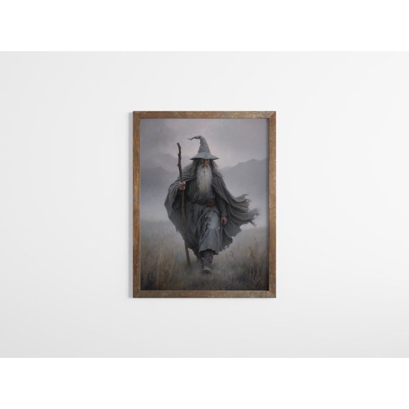 Moody Dark Fantasy Wizard Fellowship Fine Art Power Ring Wall Art