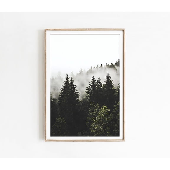 Moody Dark Forest Photography Print, Dark Foggy Landscape Print, Nature Poster, Wall Art, Modern Wall Decor, 24x36 UNFRAMED