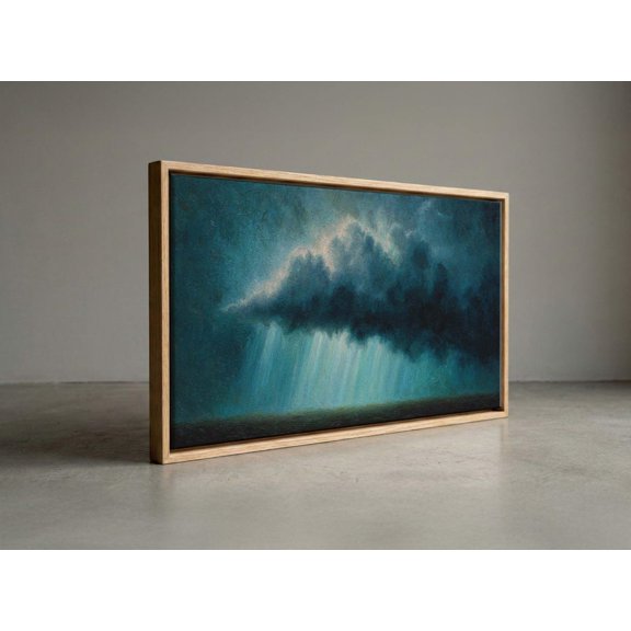Moody Dark Storm Cloud And Rain Portrait Decor Unframed Paper Print