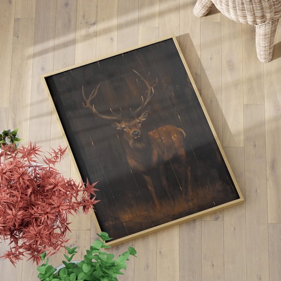 Moody Deer Portrait Wall Art, Dark Academia Wildlife Decor, Unframed Paper Print Size 8x12
