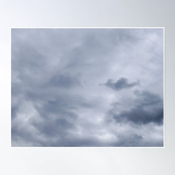 Moody Dreamlike Sky With Dark Grey Storm Clouds Forming An Overcast Stormy Day Poster Wall Art, Modern Wall Decor, 8x12 UNFRAMED