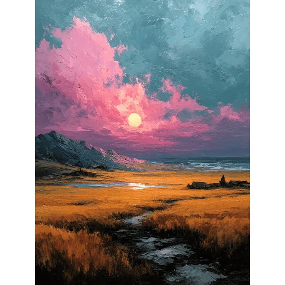 Moody Dual Scene Landscape Canvas Print Rustic Nature Living Room Wall Decor