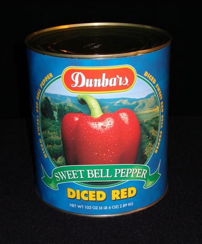 Moody Dunbar 1/4" Diced Red Pepper - no. 10 can, 6 cans per case. Regular Pack