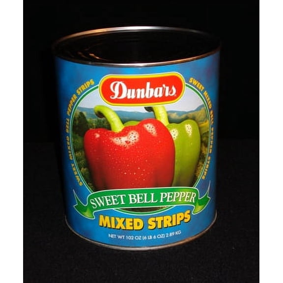 Moody Dunbar Red & Green Pepper Strips - no.10 can, 6 cans per case