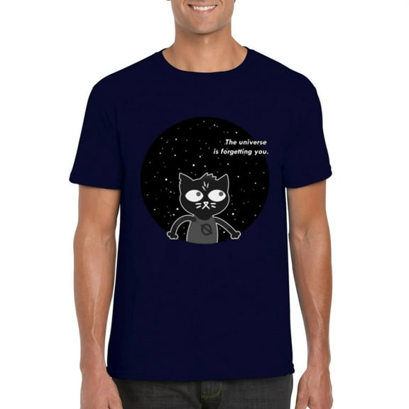 Moody Existential Art The Universe Is Forgetting You Graphic T-Shirt, for men & women, up to size 5XL