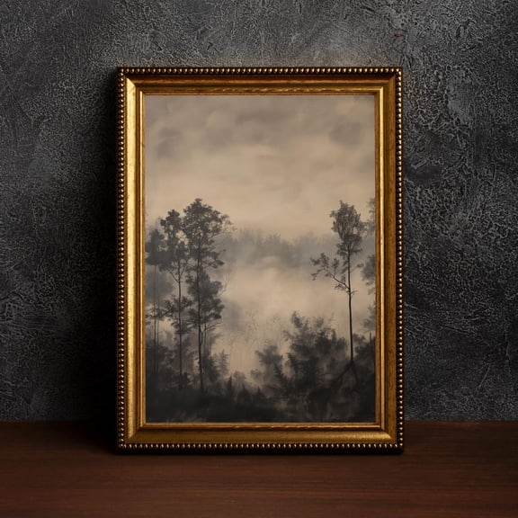Moody Farmhouse Tree Decor,Vintage Forest,Moody Tree Sketch,Moody Farmhouse,Moody Dark Academia Forest,Forest Landscape,Dark Cottagecore, 24x36 UNFRAMED