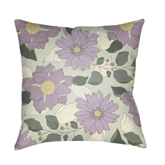 Surya MF029-1818 Moody Floral 18 x 18 x 4 in. Throw Pillow, Green - Medium