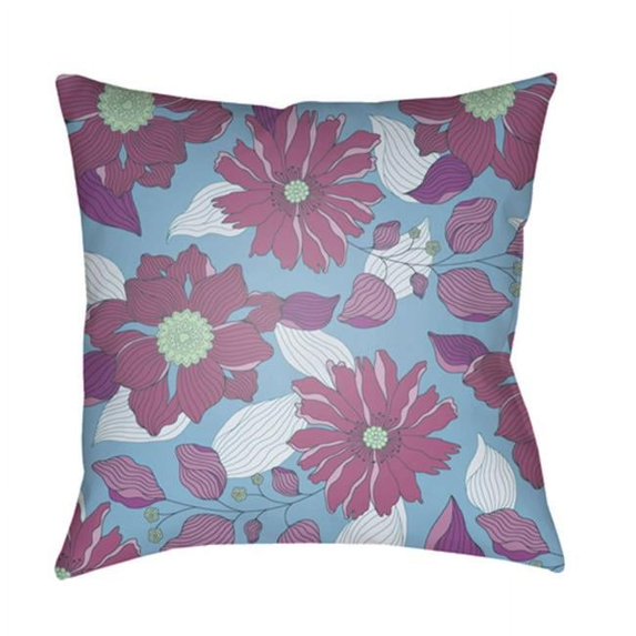 Surya MF034-1818 Moody Floral 18 x 18 x 4 in. Throw Pillow, Blue - Medium