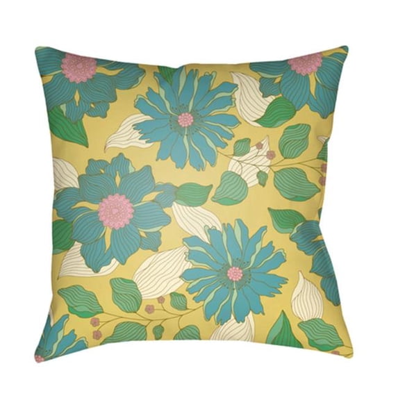 Surya MF030-2020 Moody Floral 20 x 20 x 4 in. Throw Pillow, Green - Medium