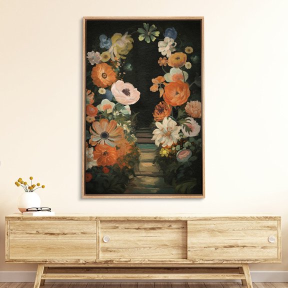 Moody Floral Path Dark Academia Unframed Paper Print