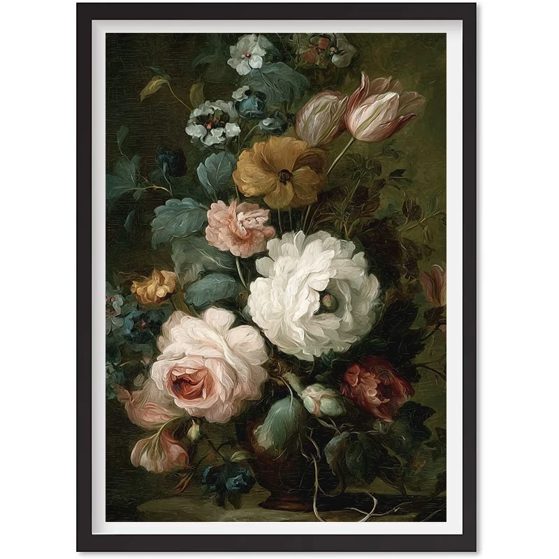 Moody Floral Printable Wall Art | Vintage Dark Flower Painting ...