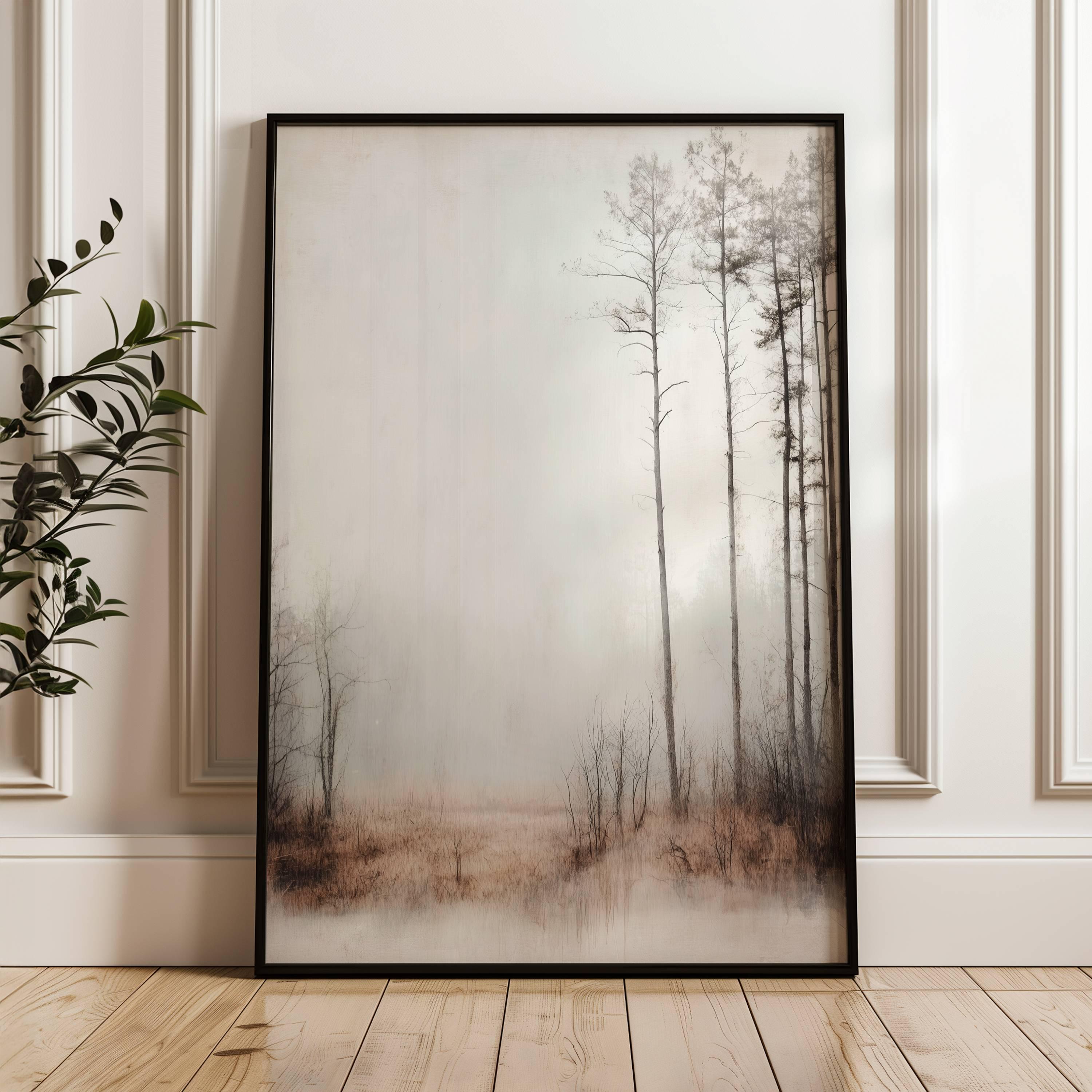 Neutral Forest Moody Forest Lake Landscape | Peaceful Scenery | Landscape Old Prints ...