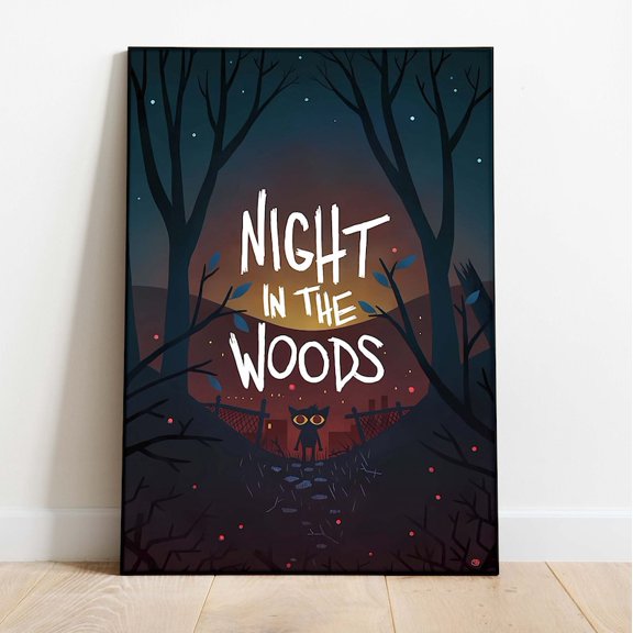 Moody Forest Night Wall Decor Poster Inspired by Night in the Woods Game Art Size 24x36 Unframed Poster