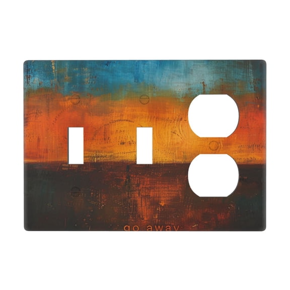Moody Go Away Alone Switch Cover Decorative Wall Plate 3-Gang 2-Toggle 1-Duplex Standard Size