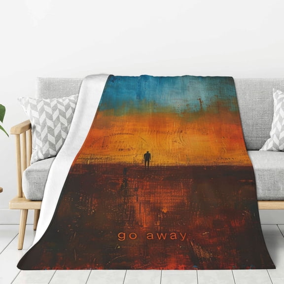 Moody Go Away Alone Throw Blanket for Stylish Warm Winter Cabin Ultra-Soft Micro Fleece Blanket, Premium Microfiber, Silky Soft, Plush, Warm and Lightweight for Couch, Sofa, Bed - 60"X50"