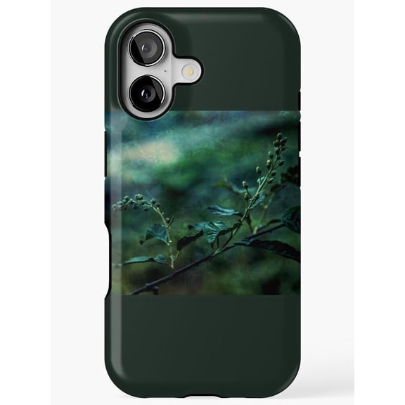 Moody Green Botanical Branch Tough Case for Apple iPhone, Polycarbonate Shell with TPU Liner