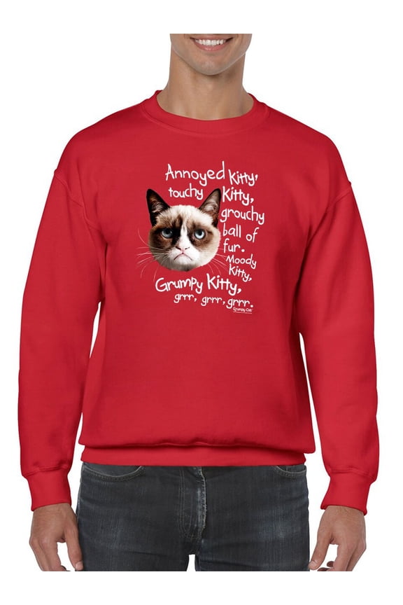 Moody Kitty Sweatshirt Men -T-Line Designs, Male Small