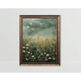 thumbnail image 1 of Moody Meadow, Wildflower Field Art, Vintage Landscape Dark Green Wall Art Cottagecore Decor Farmhouse Countryside Flower Art Poster, Unframed Poster Size 16x24, 1 of 4