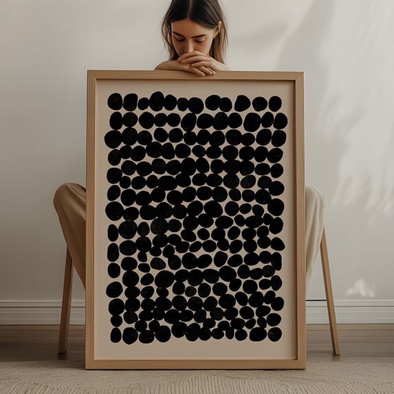 Moody Modern Abstract Print Wall Art, Mid Century Modern Apartment Decor, Neutral Abstract Print, Dark Wall Decor, UNFRAMED PAPER POSTER, Home Decor, Vintage Gift, Living Room Dercor