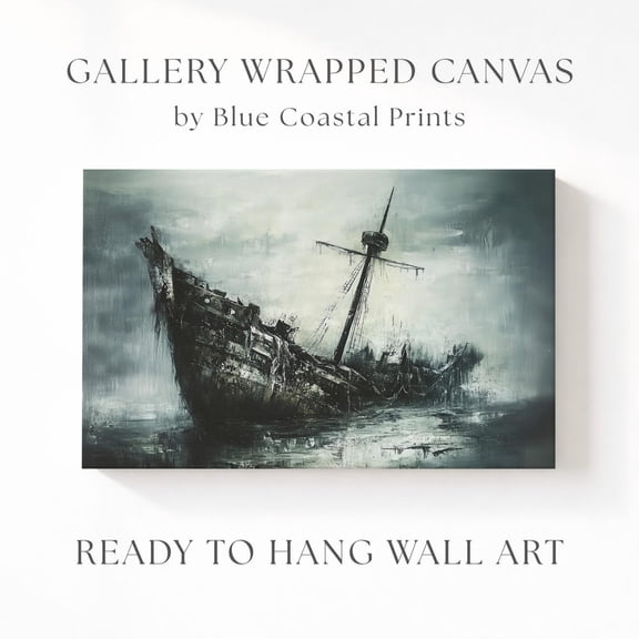Moody Nautical Art Art Ship Print Stormy Sea Ship At Sea Art Nautical Rough Sea Print Dark Wall Art Ocean Decor Rustic, Unframed Paper Print