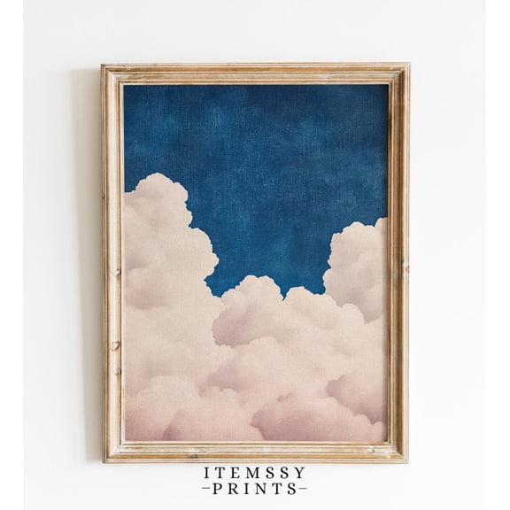 Moody Night Sky Cloud Wall Art, Vertical Statement Poster, Bedroom Decor, Atmospheric Over Bed Poster, Modern Wall Accent, 8x12 UNFRAMED