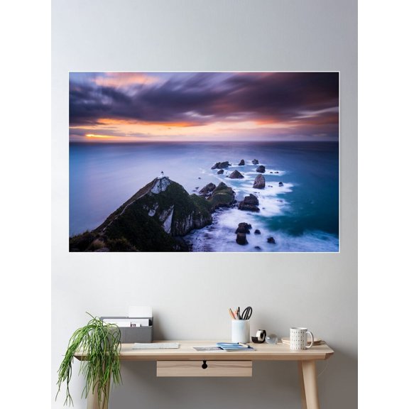 Moody Nugget Point Poster Wall Art, Modern Wall Decor For Living Room Bedroom, 12x18 UNFRAMED