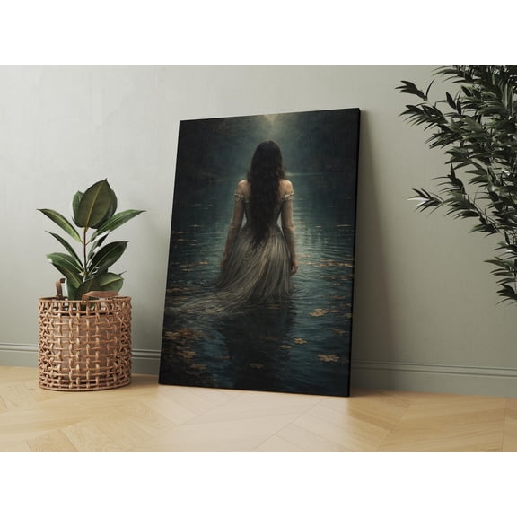 Moody Ophelia Water Dreamscape Wall Art Print, Unframed Paper Poster 8x10in