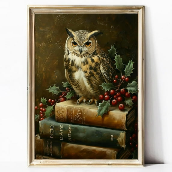 Moody Owl Wall Art Vintage Bird Canvas Gothic Animal Prints Vintage Owl Pictures Moody Bird Artwork Wild Bird Wall Art Owl Painting Dark Owl Posters Moody Canvas Art Dark Gothic Art Unframed