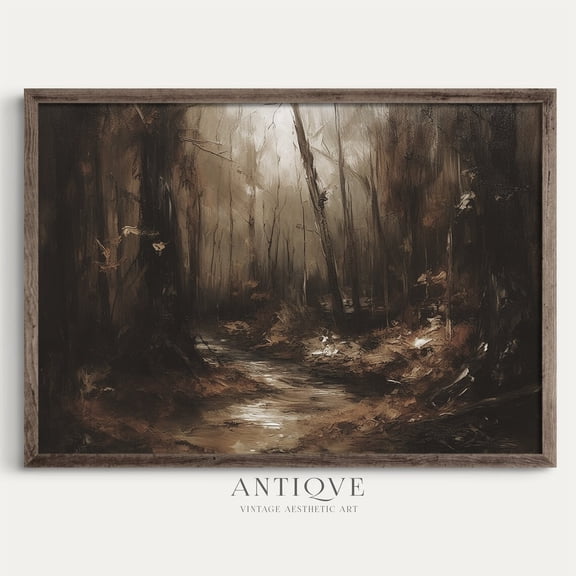 Moody Pathway In Forest, Dark Woodlandssubtle Art, UNFRAMED Poster, Wall Art for Decor, Present, 8x12