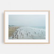 Moody Pismo 01 - Pismo Beach California Photography Beach Coastal Ocean Waves Summer Scenic Minimalist Oak Framed Wall Art Print 24 x 36 inches