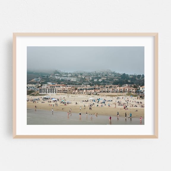 Moody Pismo 03 - Pismo Beach California Photography Beach Coast Beach House Coastal Ocean Summer Architecture Oak Framed Wall Art Print 5 x 7 inches