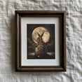 thumbnail image 1 of Moody Rabbit Full Moon Print, Warm Rustic Animal, Cottagecore Wall Art, Woodland Decor, Celestial Animal Print, Dark Bunny Art Home Decor #1336, Unframed Poster Size 12x18, 1 of 4