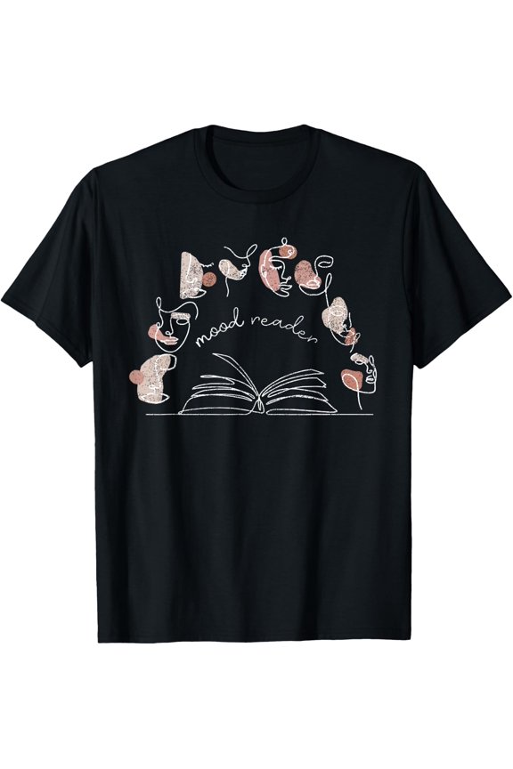 Moody Reader Abstract Boho Avid Book Lover T-Shirt Size S-5XL