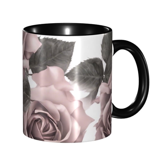 Moody Roses Coffee Mug Fun Custom Ceramic Mugs 11oz Black