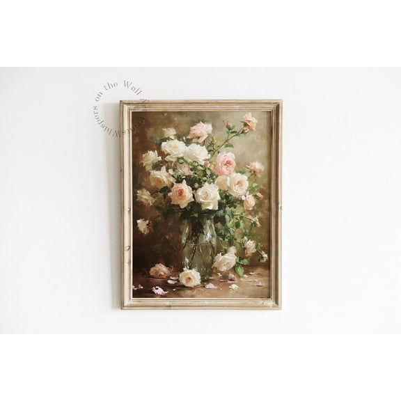 Moody Roses Muted Spring Print Coquette Floral Wall Art Spring Decor Flower