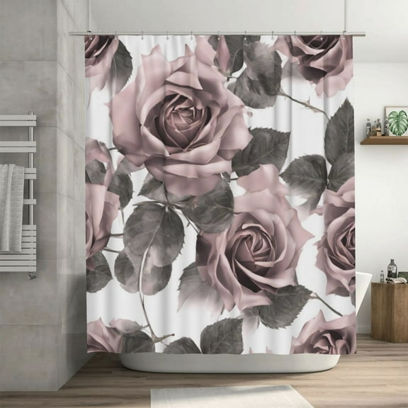 Moody Roses Shower Curtain 72X72In For Bathroom, Waterproof Fabric Quick Dry Soft Decoration Set