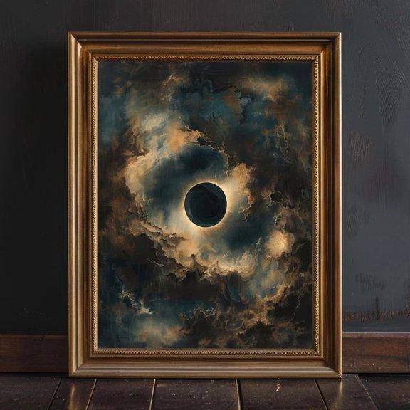 Moody Solar Eclipse Poster Dark Academia Celestial Art Night Sky Decor Home Decor Paper Poster Print Only