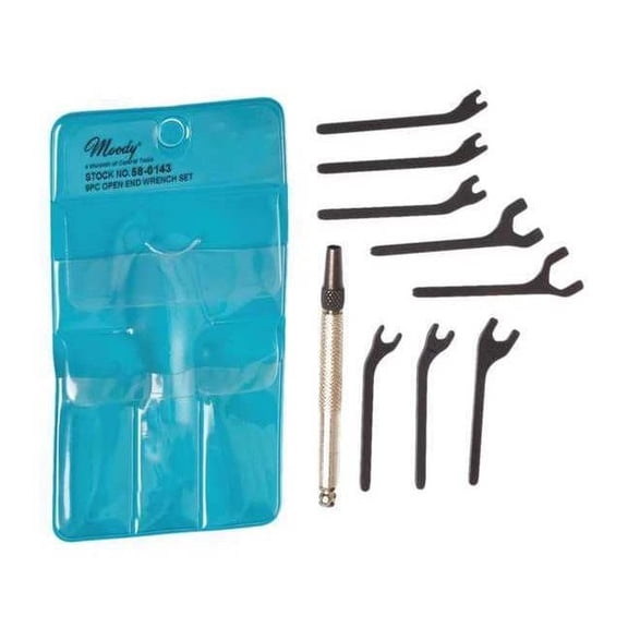 Moody Tool Open End Wrench Set,9Pc,4In,SAE 58-0143