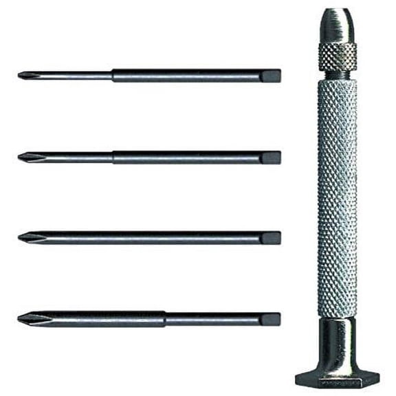 Moody Tools 58-0240 Chromium Vanadium Steel Phillips Screwdriver Set, Magnetic Handle, 5-Piece