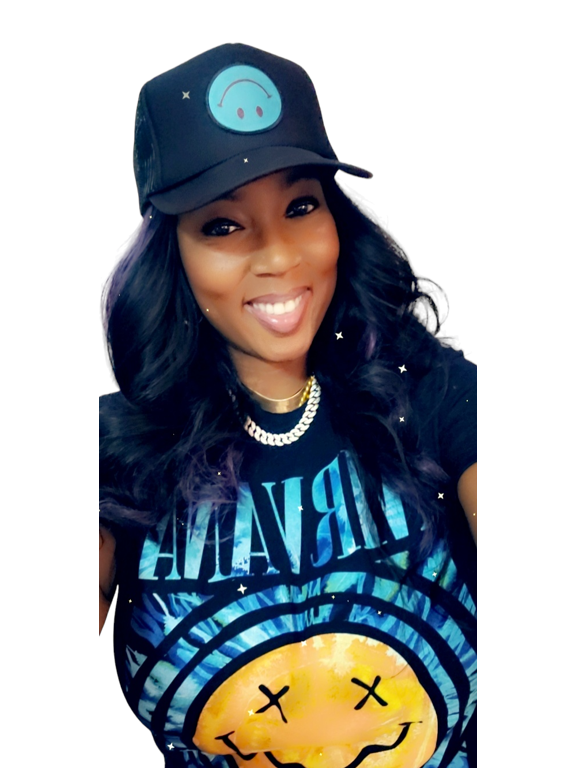 Moody Trucker hat smiley face upside down smiley face snapback patch