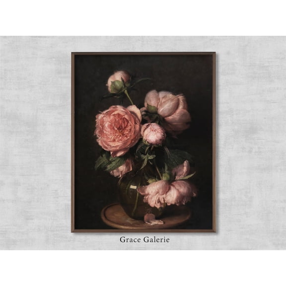 Moody Vintage Flower Print, Dark Floral Still Life, Antique Art UNFRAMED Poster, Wall Art for Decor, Present, 16x24