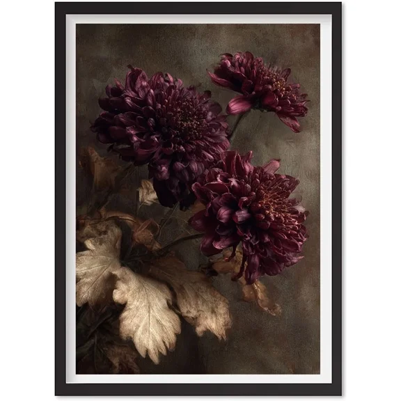 Moody Vintage Flowers Wall Art Home Decor, Dark Rustic Wildflowers Poster, Matte Canvas Stretched, Posters for Room Bedroom Living Room Bathroom Wall Decor, Posters & Art Prints, Gift.
