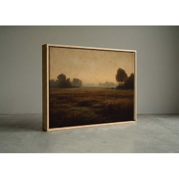 Moody Vintage Landscape Tonalist Trees Field Antique Wall Art Unframed Paper Print