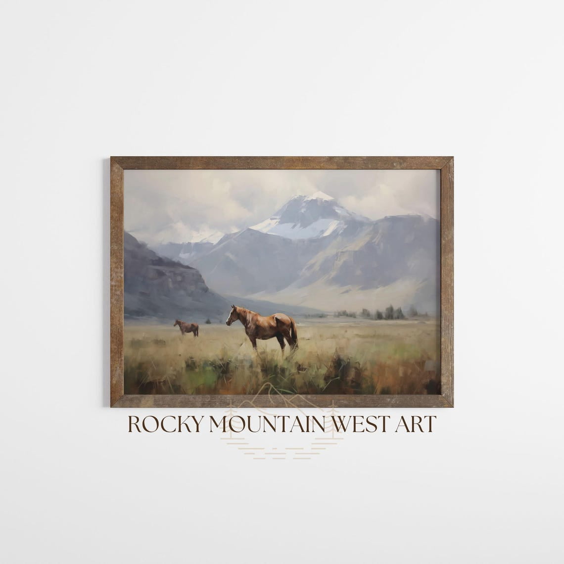 Moody Western Horse Wall Art Western Ranch Art Print Cowboy Landscape ...
